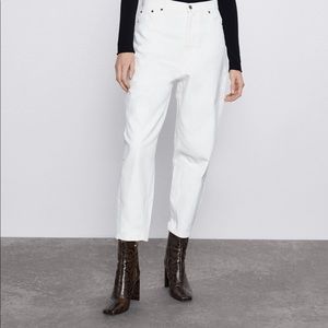 Zara boyfriend white jeans